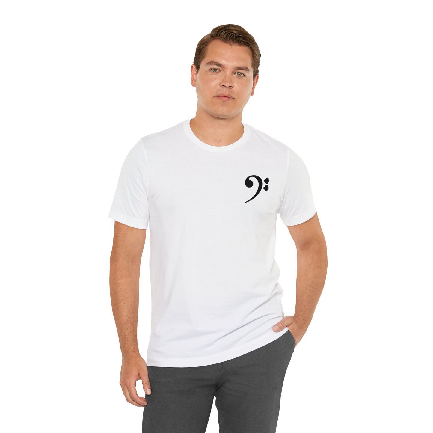 Bass essentials T-shirt in white (unisex) by Xavier Foley