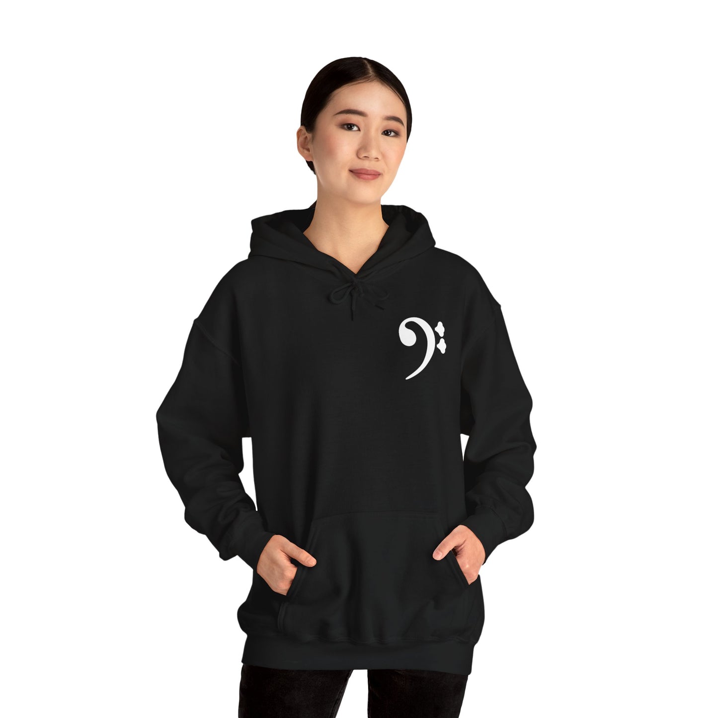 Bass essentials hoodie in black (unisex) by Xavier Foley