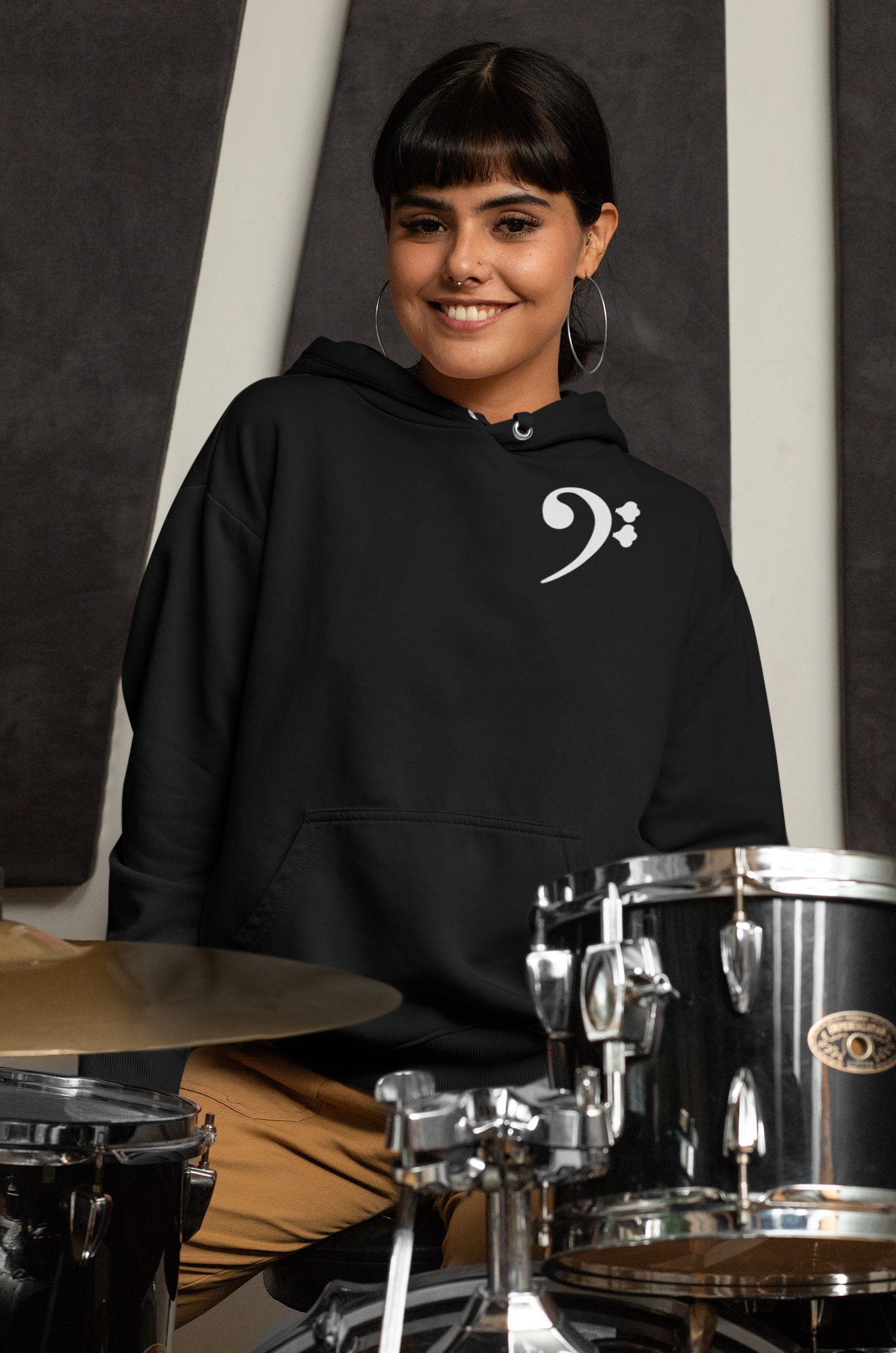 Bass essentials hoodie in black (unisex) by Xavier Foley