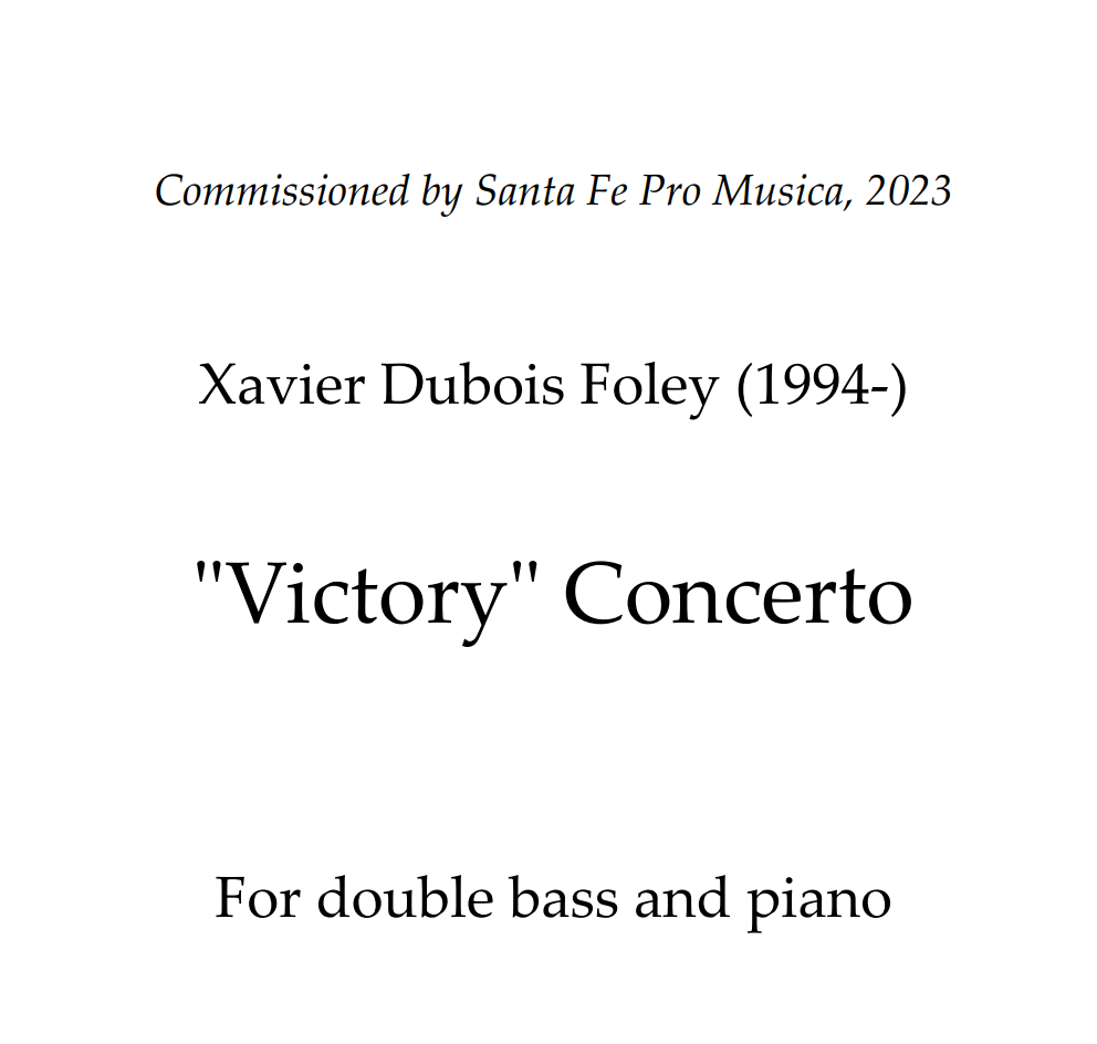 Victory Concerto Piano Reduction by Xavier Foley