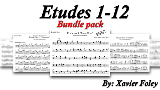Bundle Pack Etudes 1-12 for solo double bass