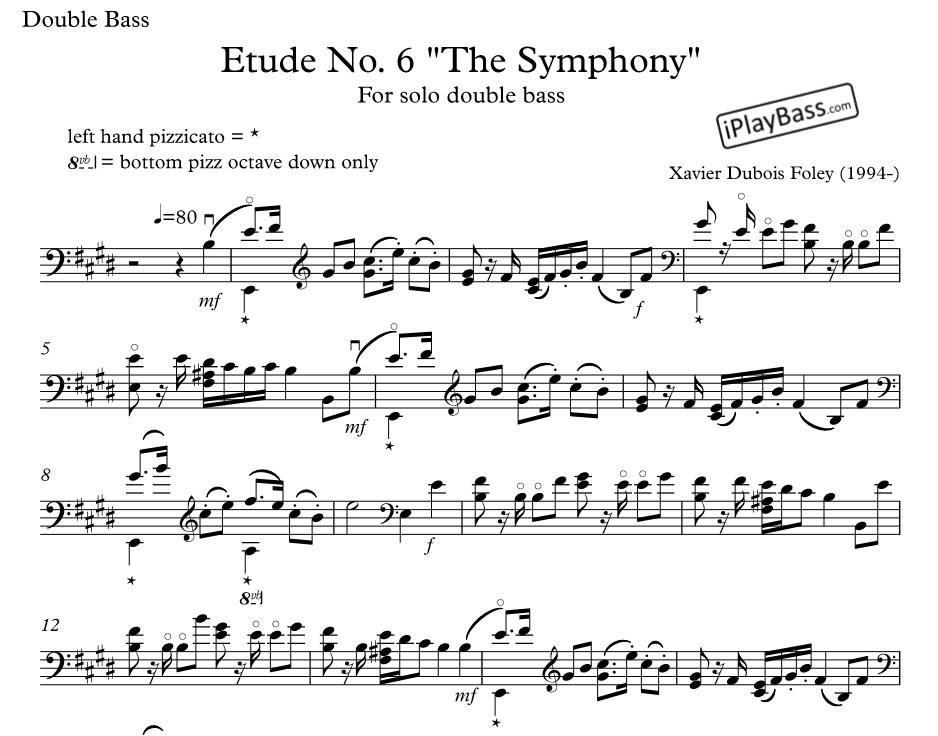 Etude No. 6 "The Symphony" para contrabaixo solo