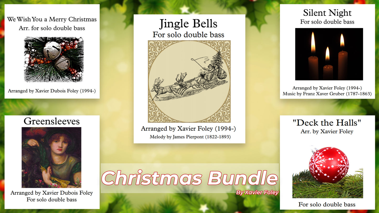 Xavier Foley 的圣诞礼包(平安夜、铃儿响叮当、We wish you-、Greensleeves、Deck the Halls)