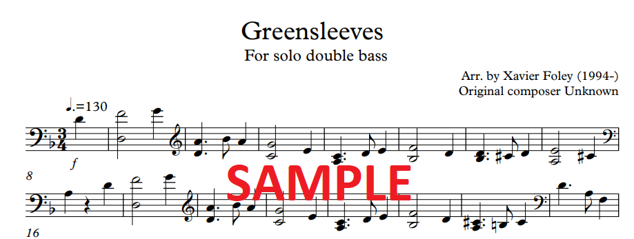 Greensleeves para baixo solo arr. Xavier Foley