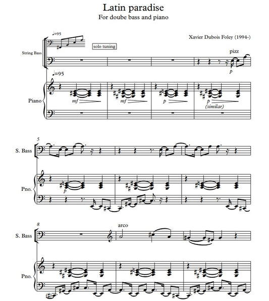 "Latin Paradise" for Double Bass & Piano