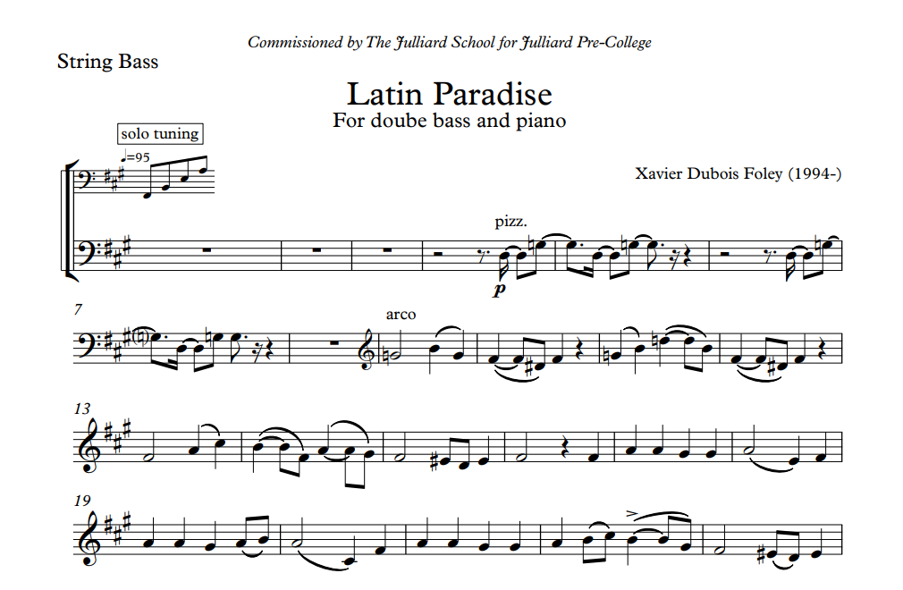 "Latin Paradise" for Double Bass & Piano