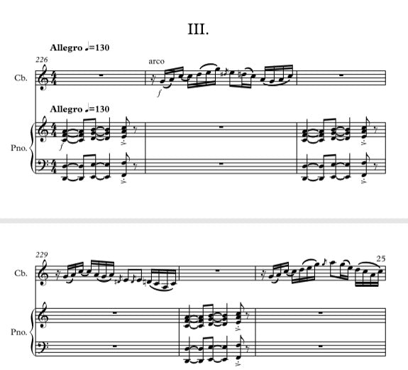 "Always on the move" Sonata for double bass & piano (all 3 movements)