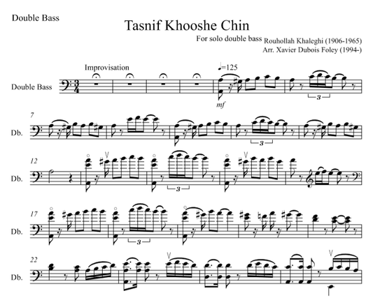 روح الله خالقی به عنوان خالق (Tasnif Khooshe Chin) for SOLO double bass
