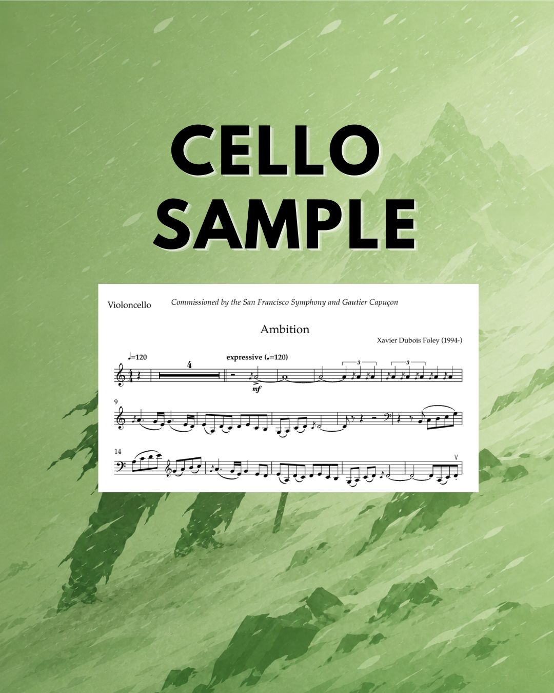 "Ambition" for Cello & Piano by Xavier Foley