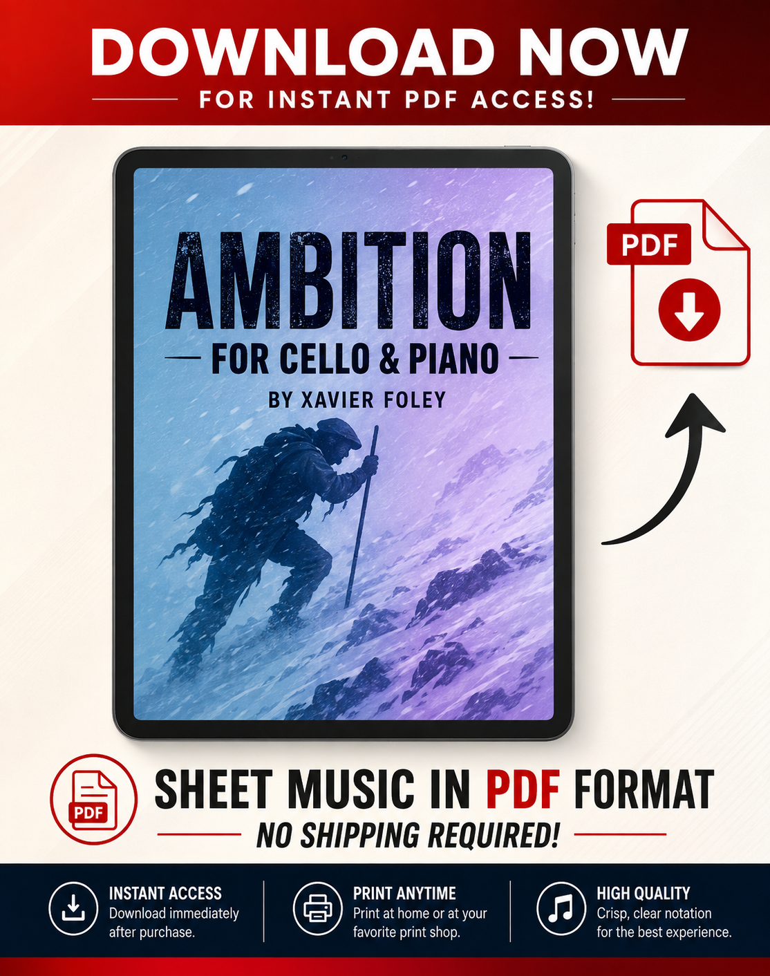 "Ambition" for Cello & Piano by Xavier Foley