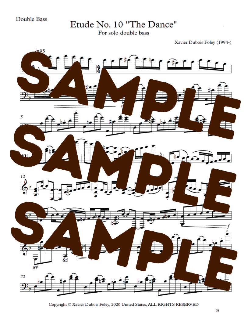 12 Etudes for solo double bass (advanced)