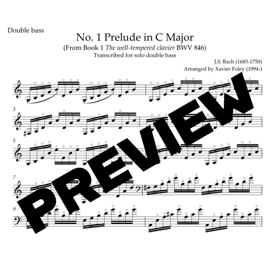 [FREE] Bach Prelude in C major BWV 846 arranged by Xavier Foley