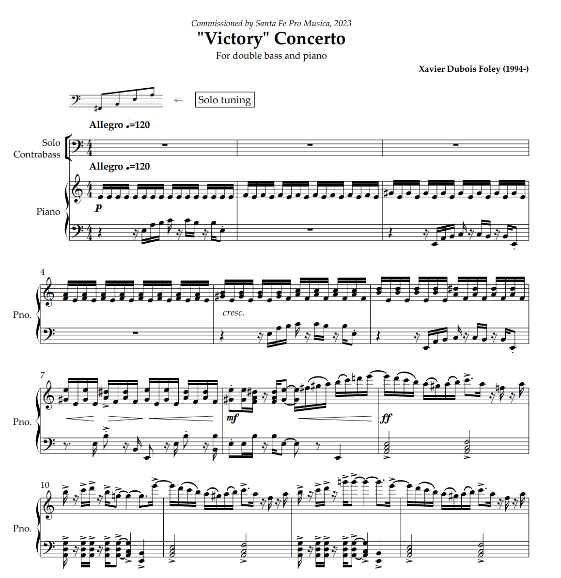 Victory Concerto Piano Reduction by Xavier Foley