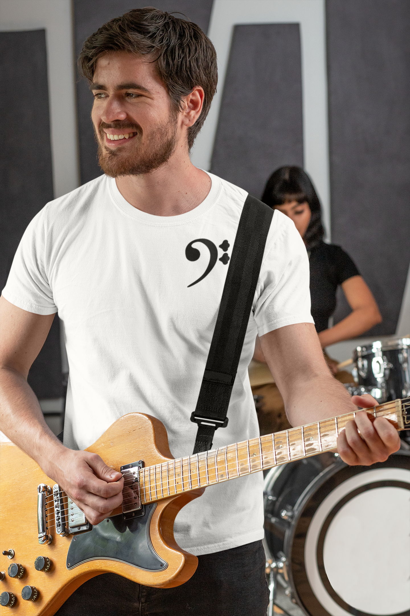 Bass essentials T-shirt in white (unisex) by Xavier Foley
