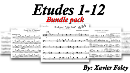 Bundle Pack Etudes 1-12 para contrabaixo solo