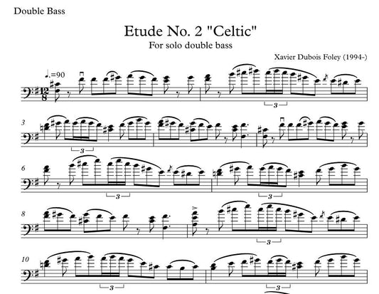 Etude No. 2 "Celtic" para contrabaixo solo