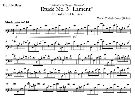 Etude No. 3 "Lament" for solo double bass