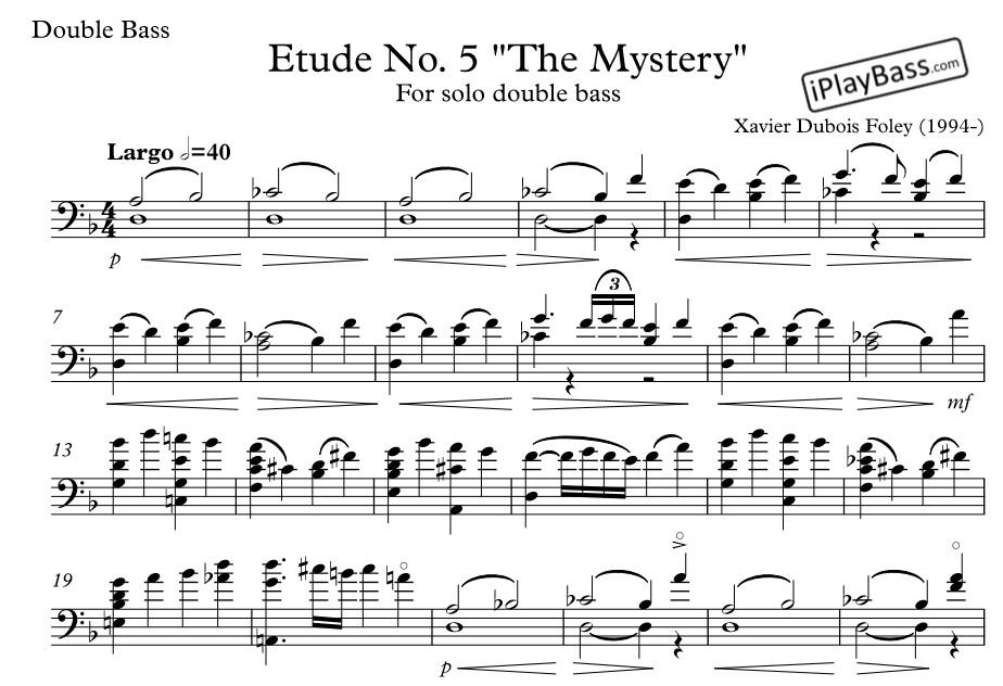 Etude No. 5 "The Mystery" para contrabaixo solo