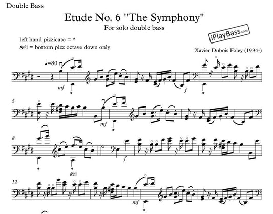 Etude No. 6 "The Symphony" para contrabaixo solo