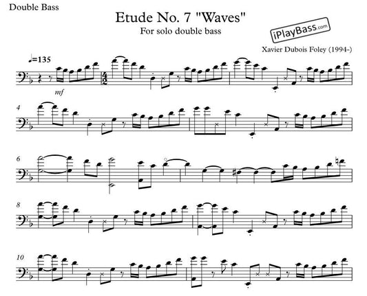Etude No. 7 "Waves" para contrabaixo solo