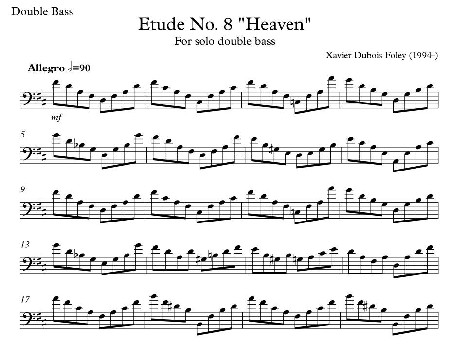 Etude No. 8 "Heaven" para contrabaixo solo