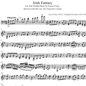 Irish Fantasy para contrabajo SOLO partitura