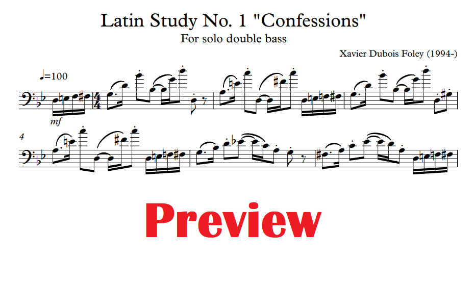 Estudo latino nº 1 "Confissões" de Xavier Foley