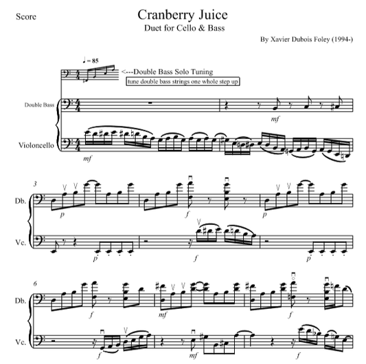 Cranberry Juice for Cello and Bass