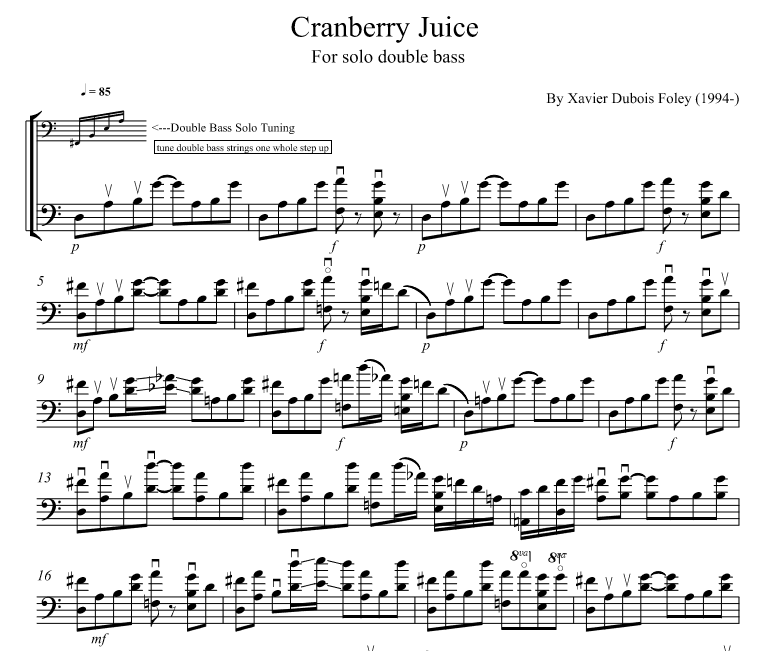 Cranberry Juice for SOLO double bass