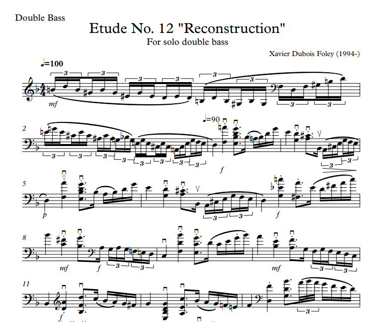 Etude No 12 Reconstruction - Contrebasse