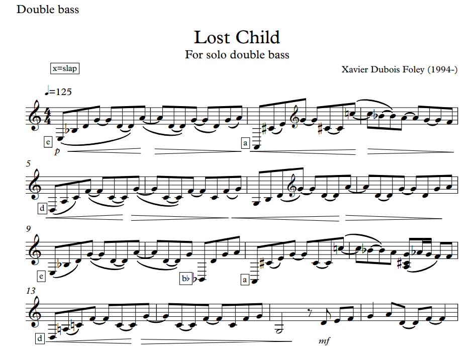 Lost Child for solo double bass