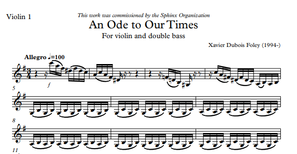 Duo An Ode to Our Times (violino e contrabaixo)