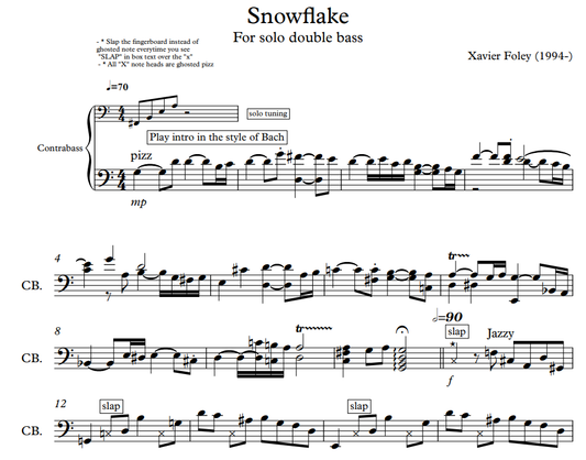 Snowflake for SOLO double bass