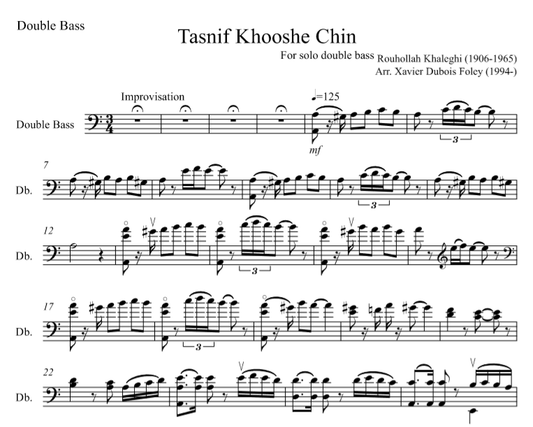 Ruhollah Khaleghi 作为 SOLO 低音提琴的创作者 (Tasnif Khooshe Chin)